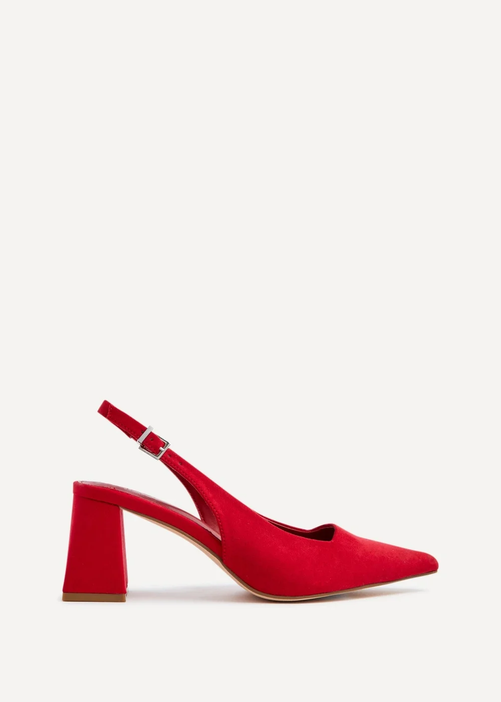 Linzi Laurel Red Faux Suede Block Heeled Court Heel - 3 Image 2