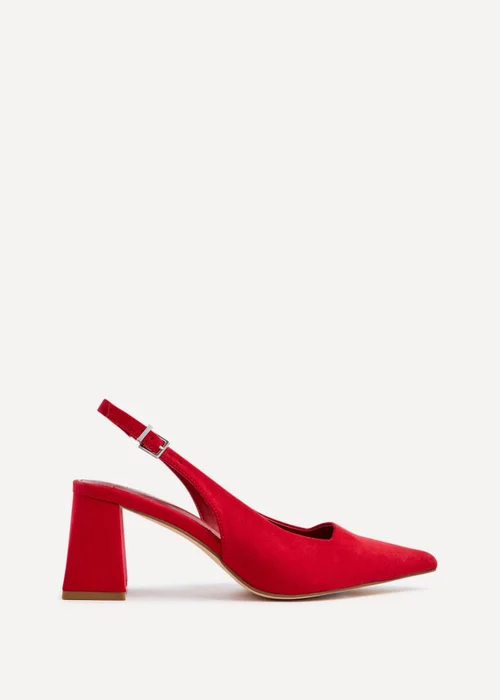 Linzi Laurel Red Faux Suede Block Heeled Court Heel - 3 Image 2