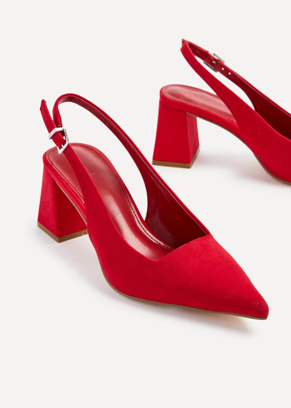 Linzi Laurel Red Faux Suede Block Heeled Court Heel - 3 Image 4