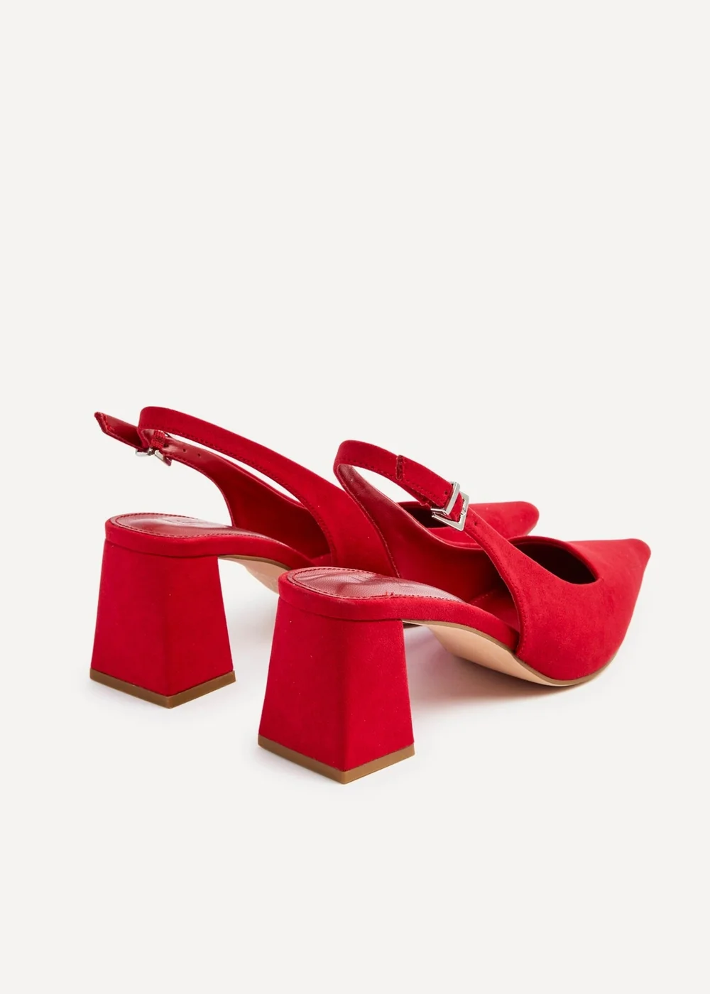 Linzi Laurel Red Faux Suede Block Heeled Court Heel - 3 Image 5