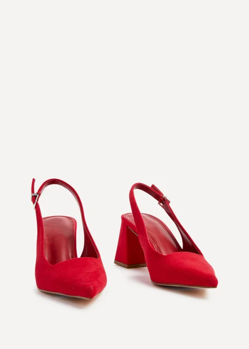 Linzi Laurel Red Faux Suede Block Heeled Court Heel - 3 Image 3