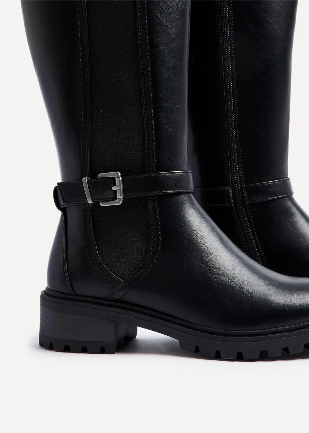 Linzi Gilded Black Faux Leather High Leg Boot - 3 Image 4