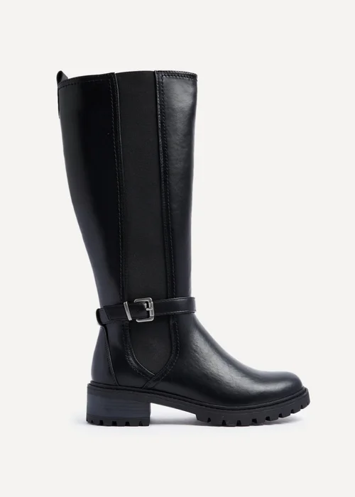 Linzi Gilded Black Faux Leather High Leg Boot - 3 Image 2