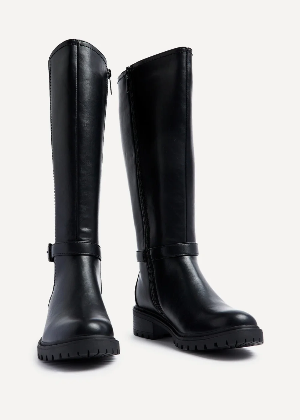 Linzi Gilded Black Faux Leather High Leg Boot - 3 Image 3