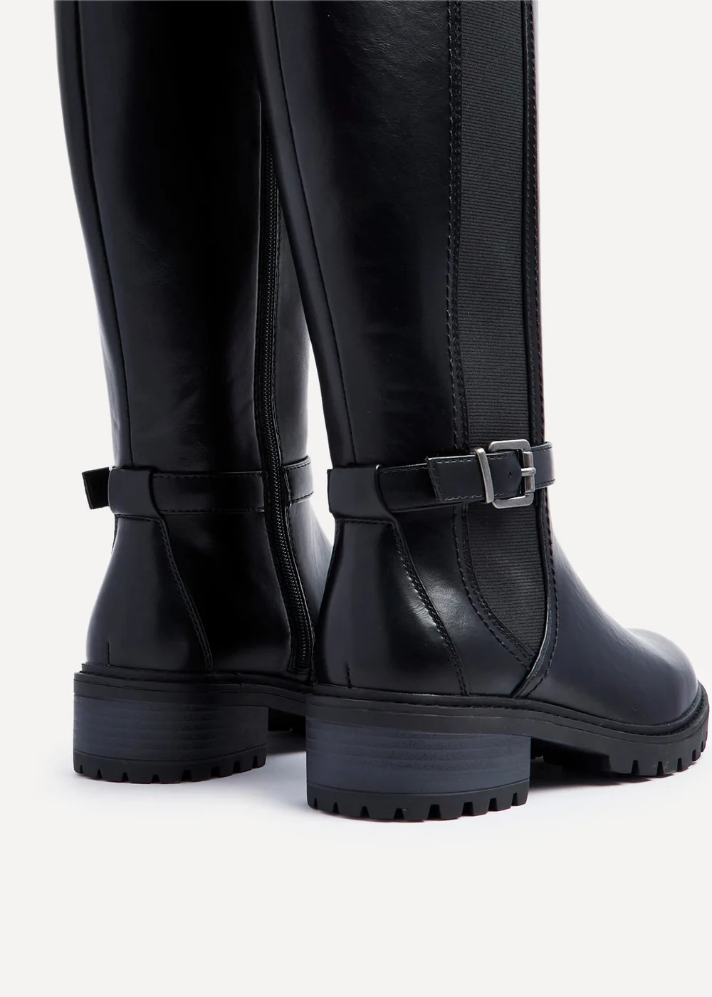 Linzi Gilded Black Faux Leather High Leg Boot - 3 Image 5