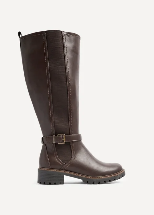 Linzi Gilded Brown Faux Leather High Leg Boot - 3 Image 2