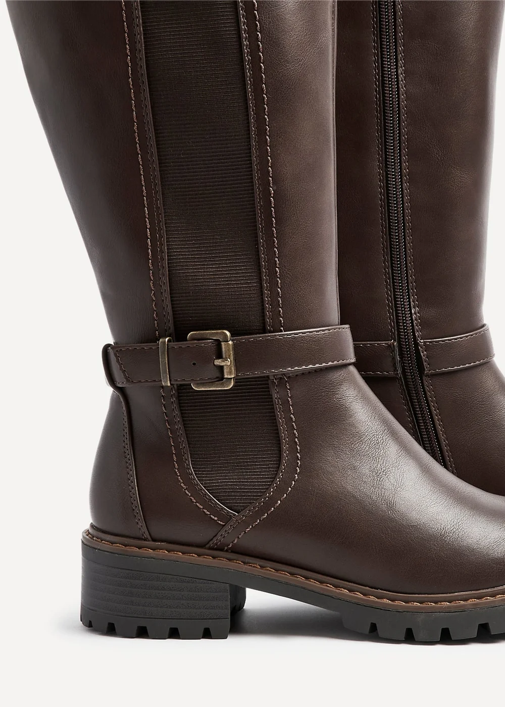 Linzi Gilded Brown Faux Leather High Leg Boot - 3 Image 5