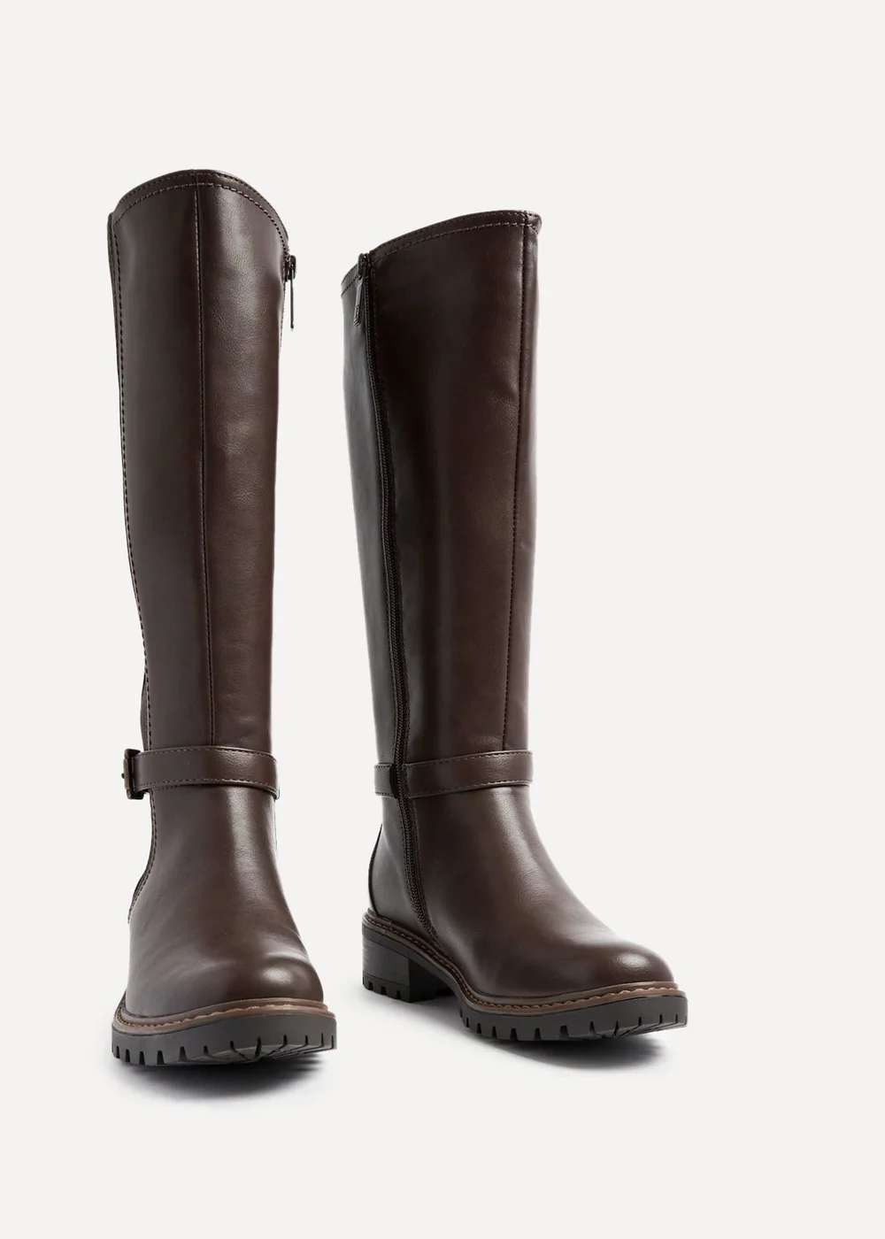 Linzi Gilded Brown Faux Leather High Leg Boot - 3 Image 3