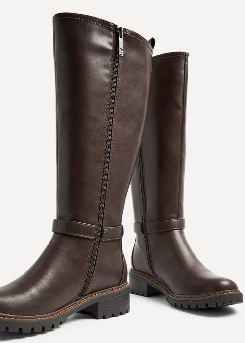Linzi Gilded Brown Faux Leather High Leg Boot - 3 Image 4