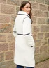 Threadbare Natural Cloud Longline Borg Toggle Coat With PU Trim - 8 Image 2