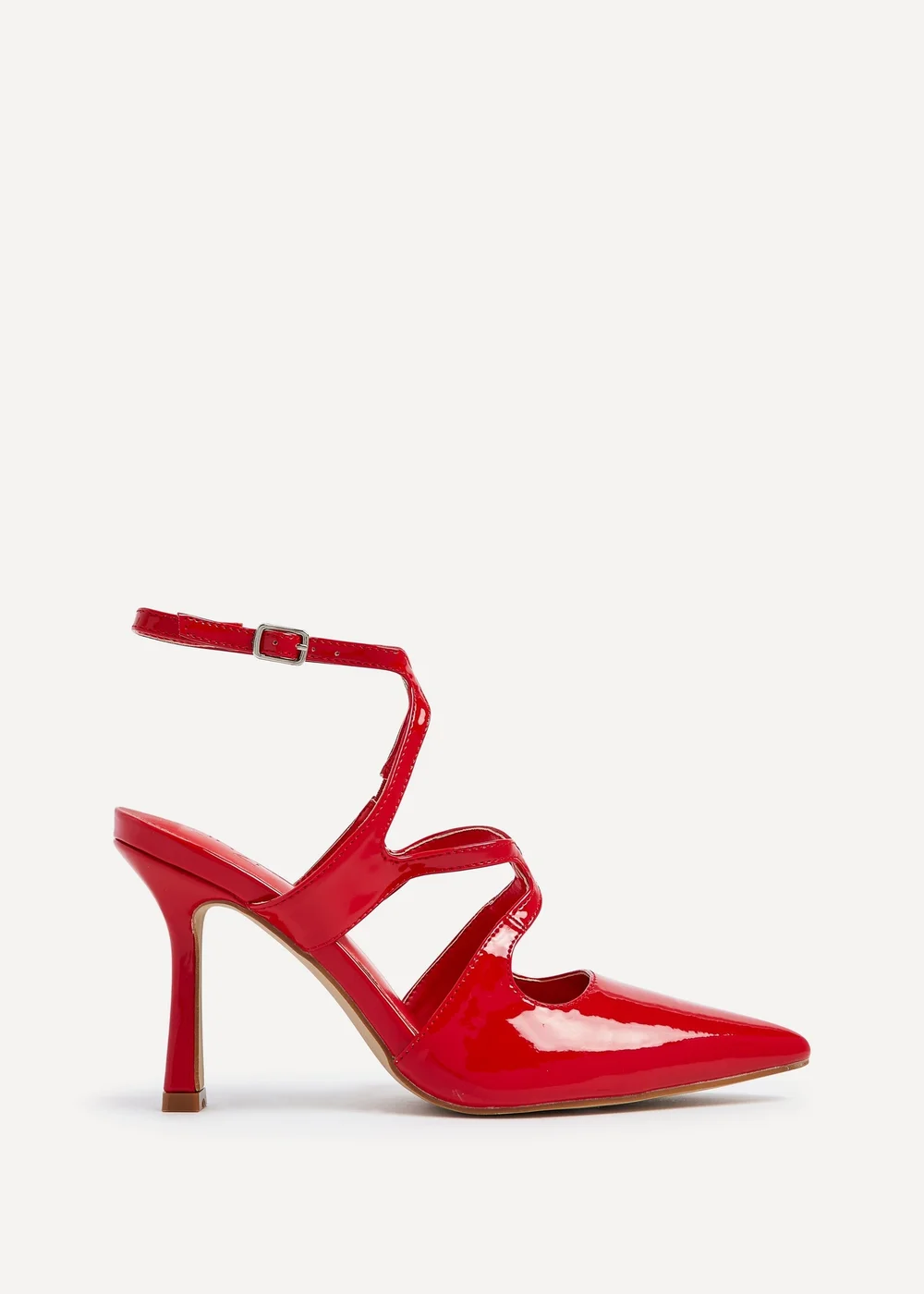Linzi Sammi Red Faux Patent Caged Upper Court Heel - 3 Image 2