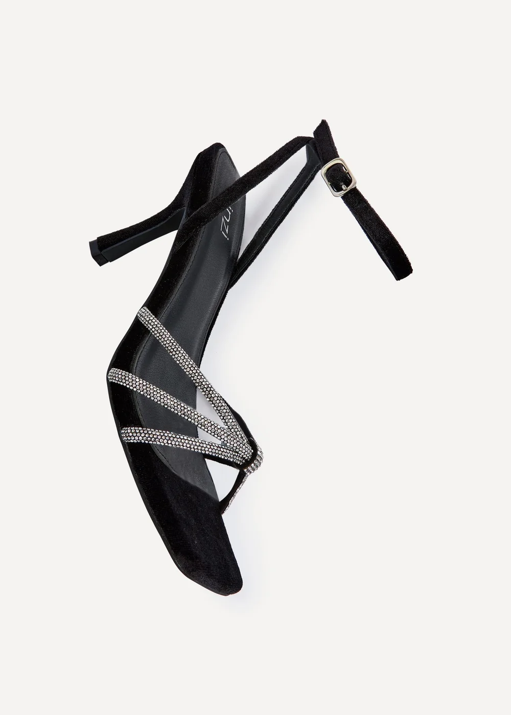 Linzi Polly Black Velvet Stiletto Heeled Sandal - 3 Image 5