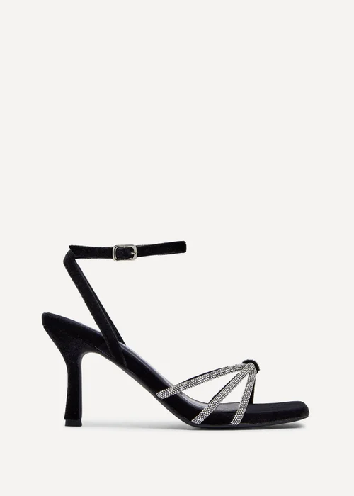Linzi Polly Black Velvet Stiletto Heeled Sandal - 3 Image 2