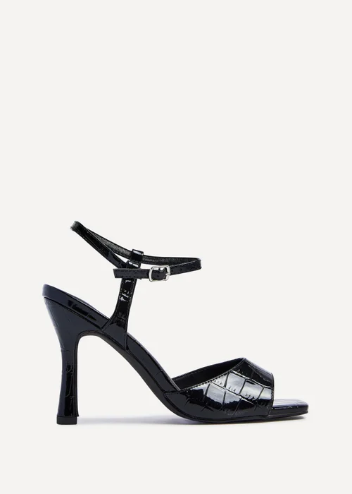 Linzi Laila Black Croc Effect Stiletto Heeled Sandal - 3 Image 2