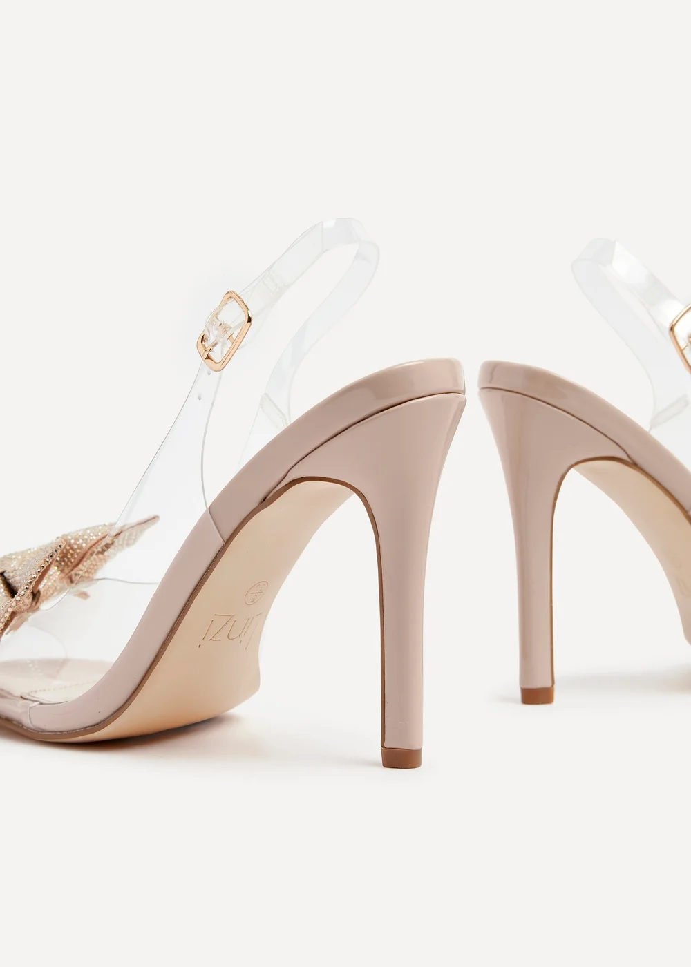 Linzi Divine Sand Patent & Perspex Heels - 3 Image 5