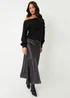 Threadbare Black Ariel Satin Maxi Slip Skirt - Size 8 Image 4