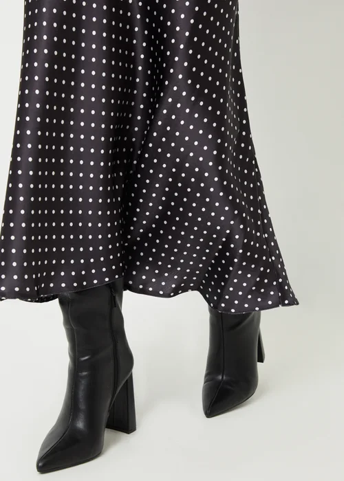 Threadbare Black Ariel Satin Maxi Slip Skirt - Size 8 Image 3