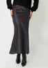 Threadbare Black Ariel Satin Maxi Slip Skirt - Size 8 Image 1