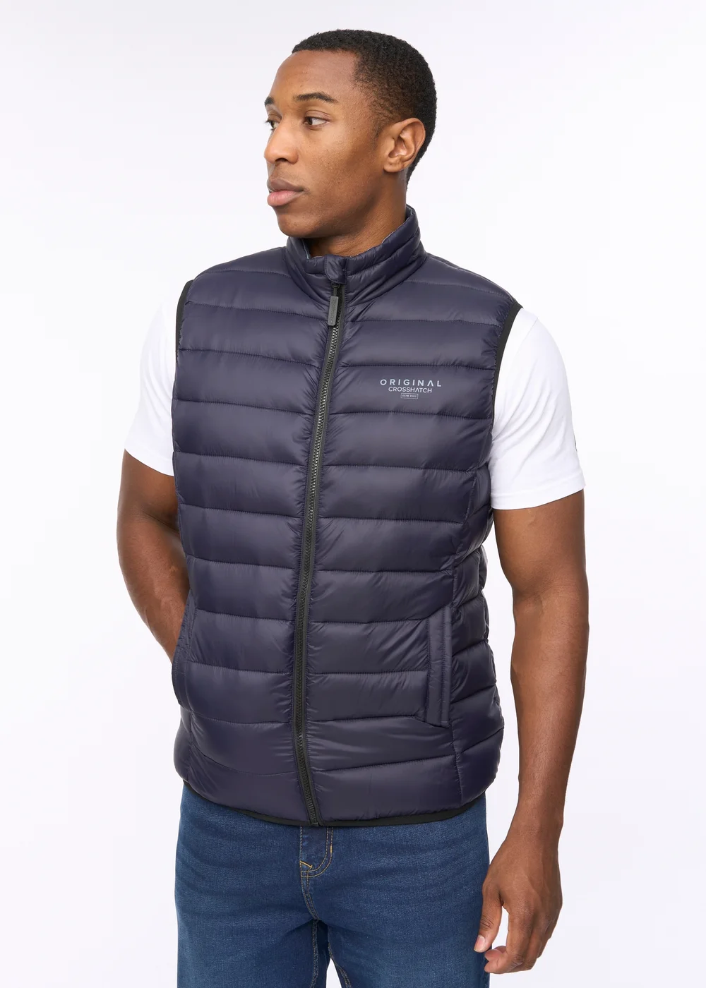 Crosshatch Dark Navy Gattering MVE Gilet - M Image 4