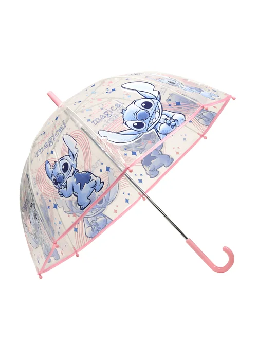 Disney Stitch Pink Transparent Bell Umbrella 19'' Manual - One Size Image 1