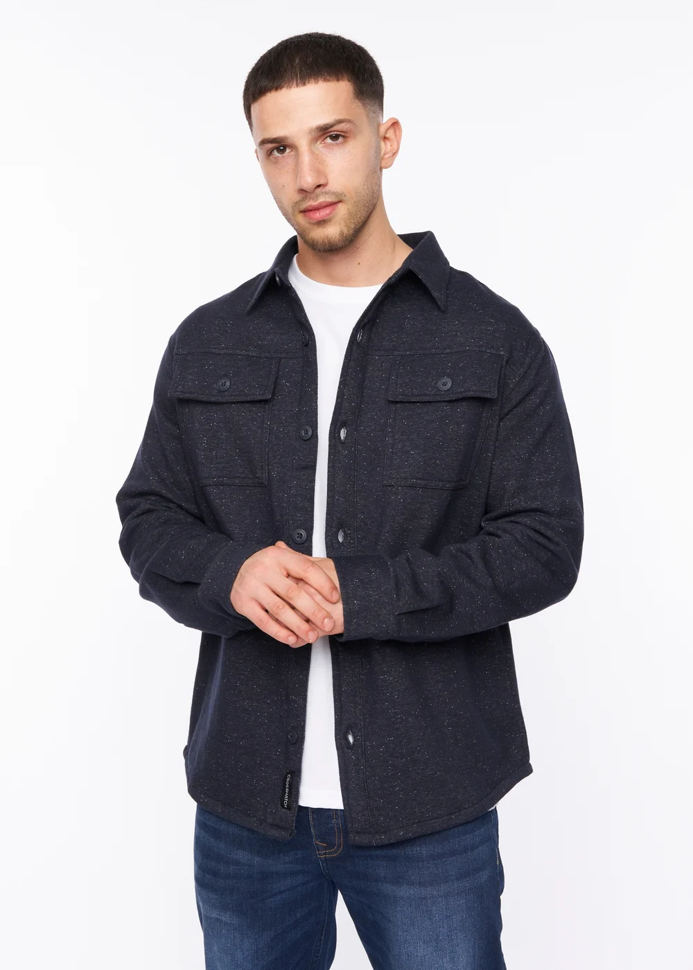 Crosshatch Navy Dakari Over Shirt - M Image 1