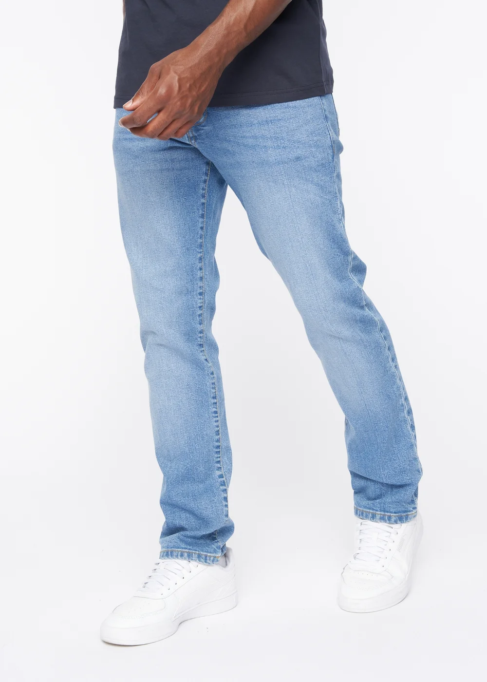 Crosshatch Light Blue Wash Princed Belted Jean - 30/L30 Image 3
