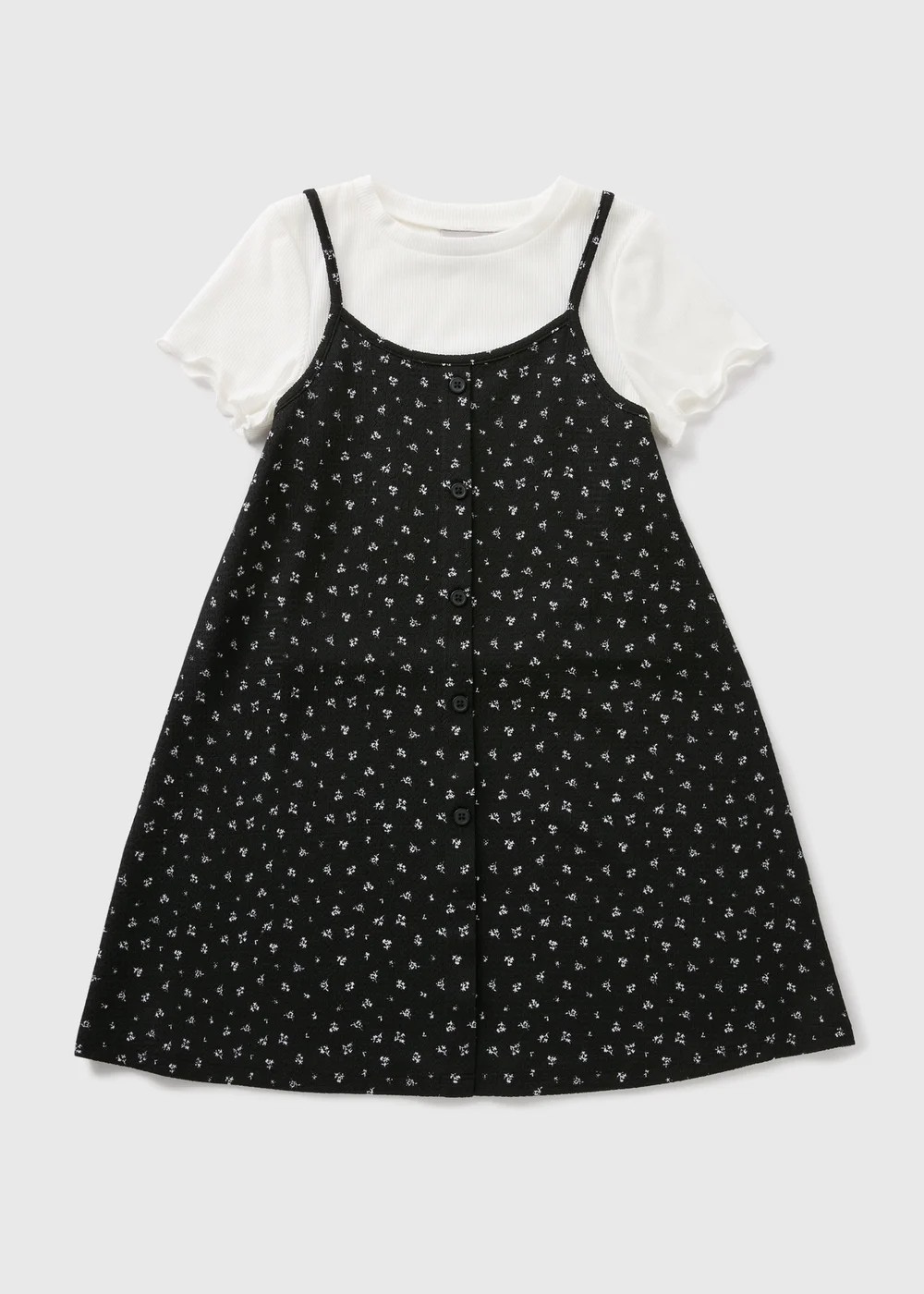 Girls Floral Crinkle Top & Dress Set (7-15yrs) - 7 Yrs Image 1