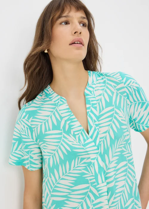 Turquoise Leaf Popover Tunic - 8 Image 3
