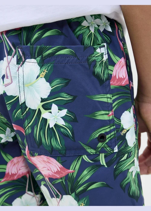 Jack & Jones Jnr Navy Printed Swim Shorts - 8 Yrs Image 3