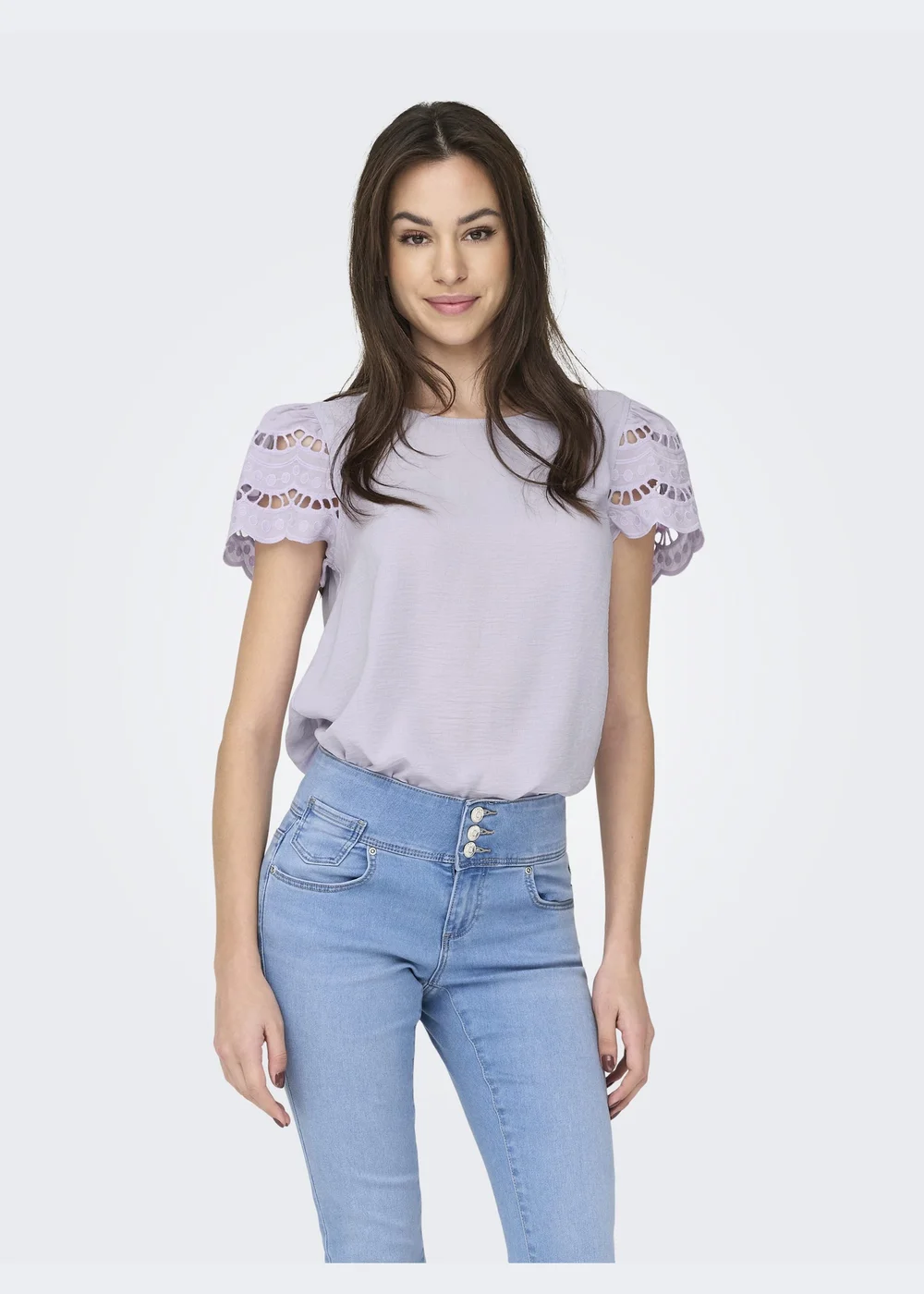 JDY Lilac Sleeve Detail T-Shirt - 8 Image 1