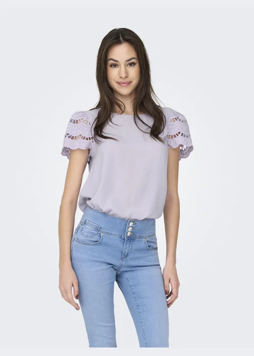 JDY Lilac Sleeve Detail T-Shirt - 8 Image 1