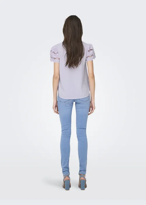 JDY Lilac Sleeve Detail T-Shirt - 8 Image 2
