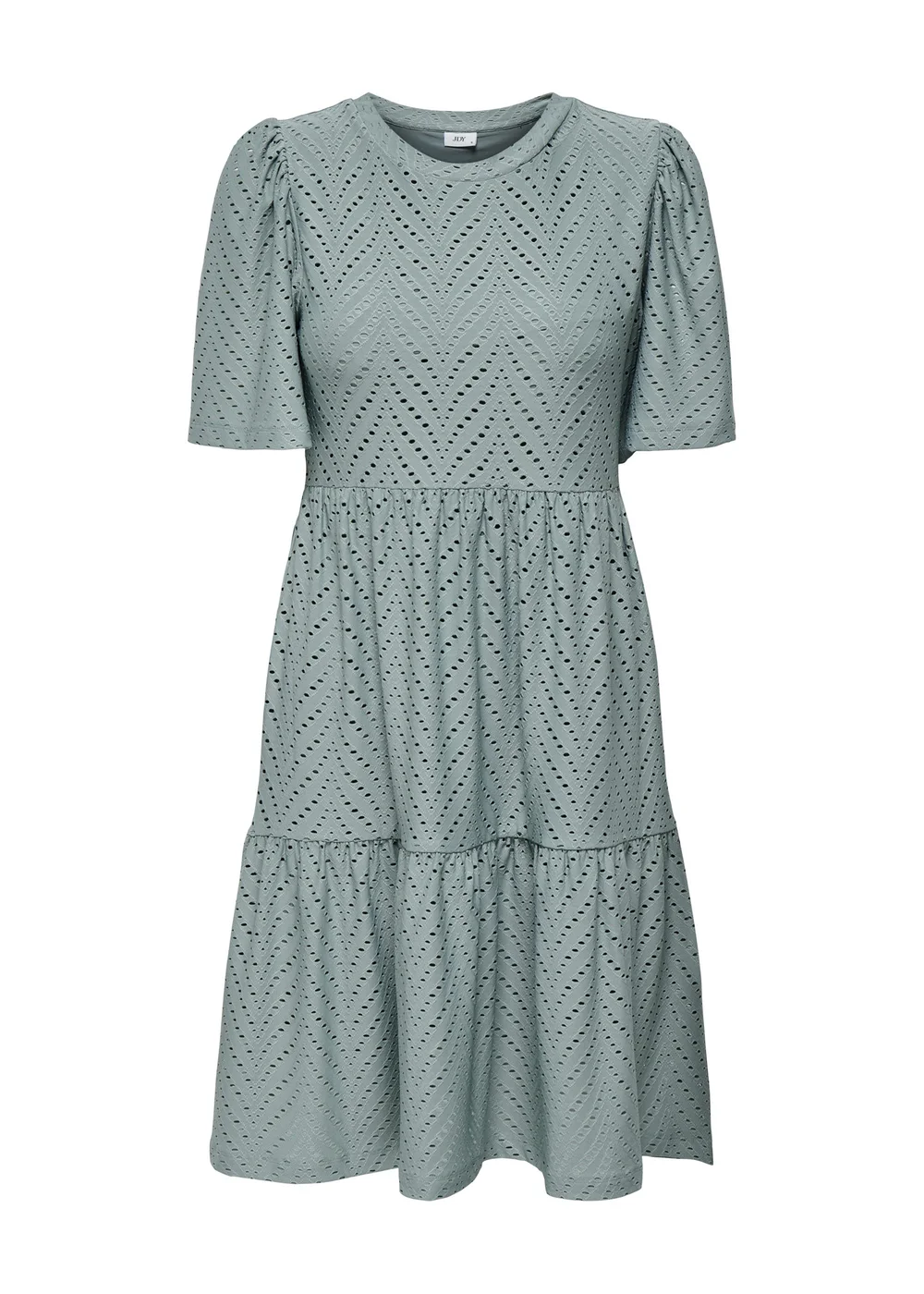 JDY Grey Embroidered Smock Mini Dress - 8 Image 4