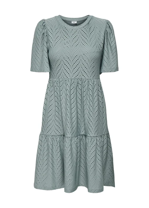 JDY Grey Embroidered Smock Mini Dress - 8 Image 4