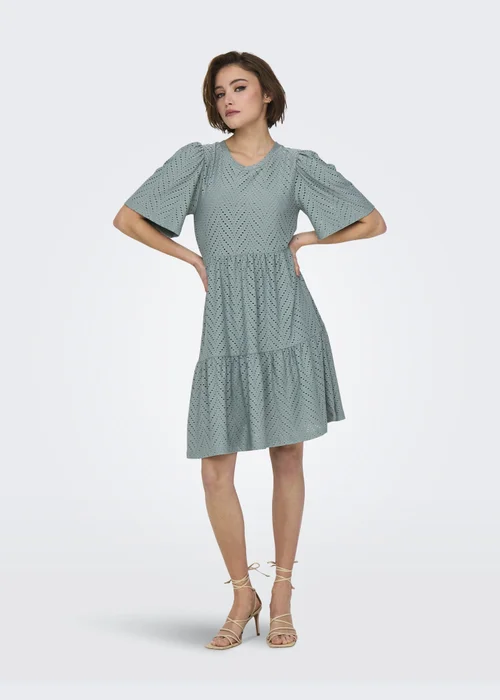 JDY Grey Embroidered Smock Mini Dress - 8 Image 1