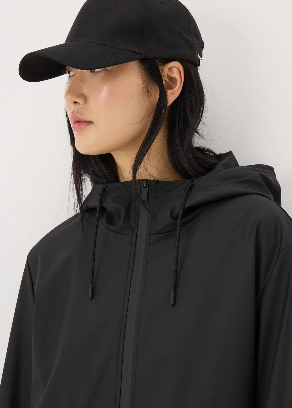 Black Rubberised Showerproof Parka Coat - 8 Image 3