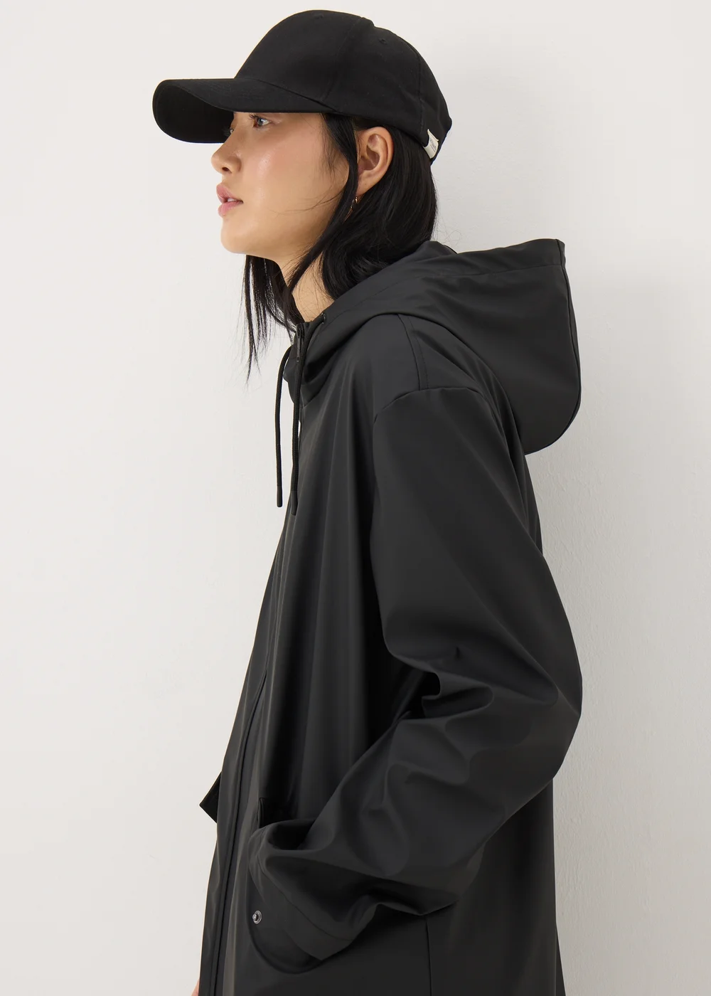 Black Rubberised Showerproof Parka Coat - 8 Image 2