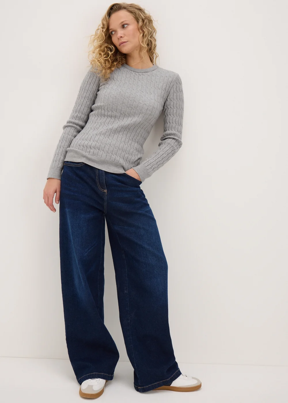 Grey Baby Cable Knit Jumper - 8 Image 1