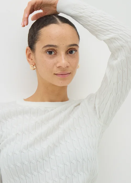 Cream Baby Cable Jumper - 8 Image 3