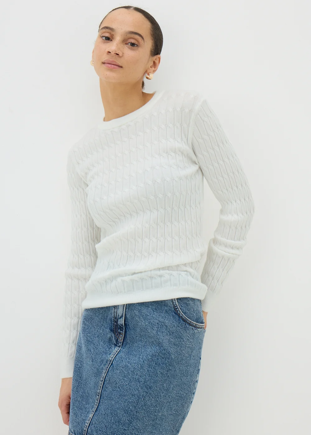 Cream Baby Cable Jumper - 8 Image 1
