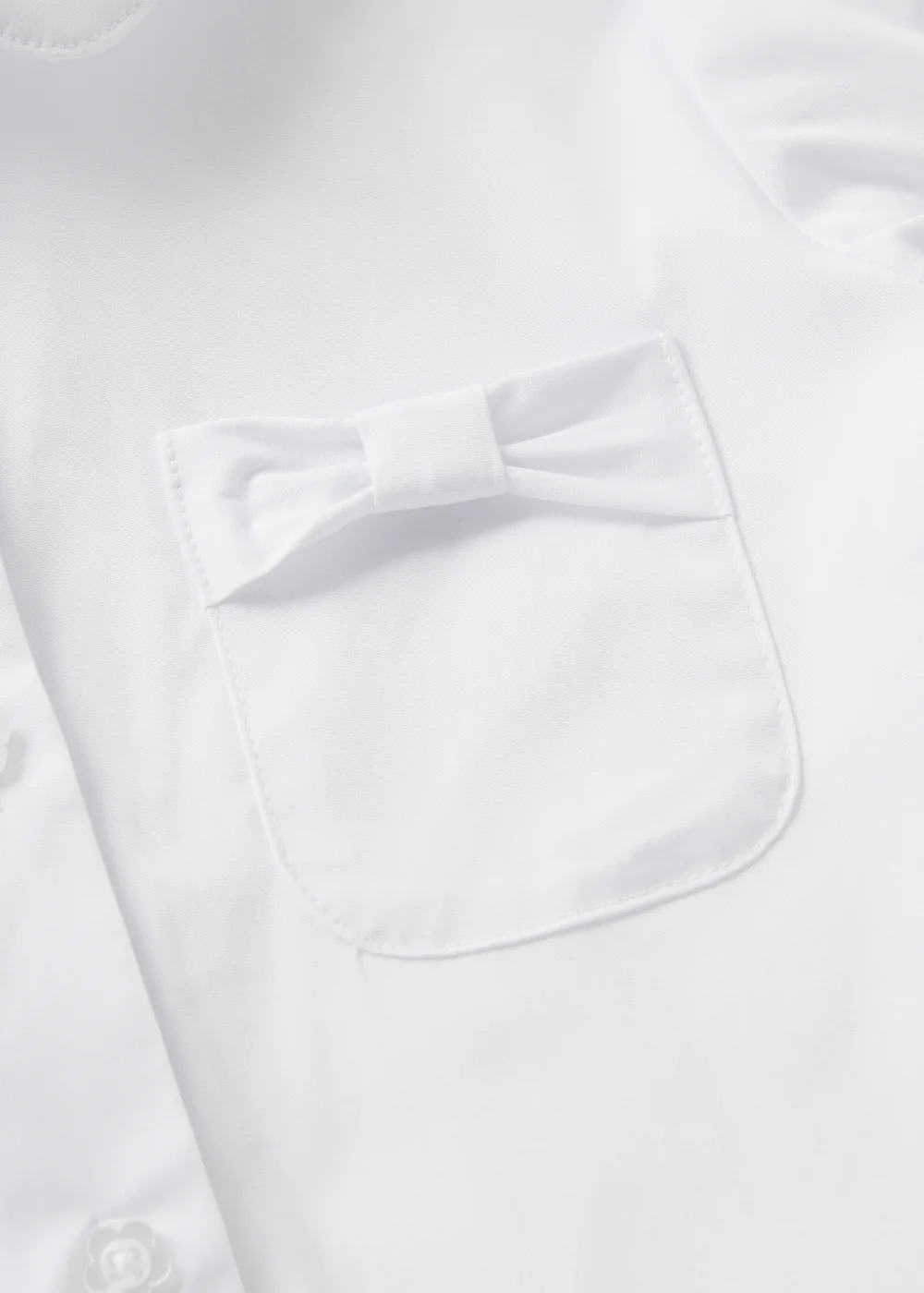 2 Pack Girls White Bow Pocket Shirts (4-13yrs) - 4 Yrs Image 2