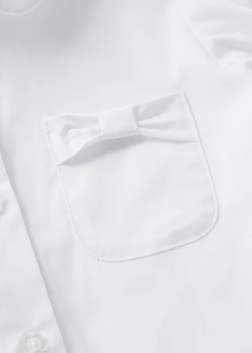 2 Pack Girls White Bow Pocket Shirts (4-13yrs) - 4 Yrs Image 2