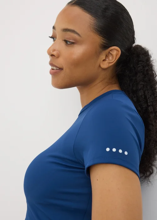 Souluxe Blue Fitted Short Sleeve T-Shirt - 8 Image 3