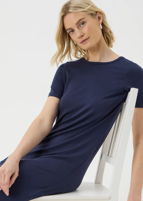 Navy T-Shirt Midi Dress - 8 Image 1
