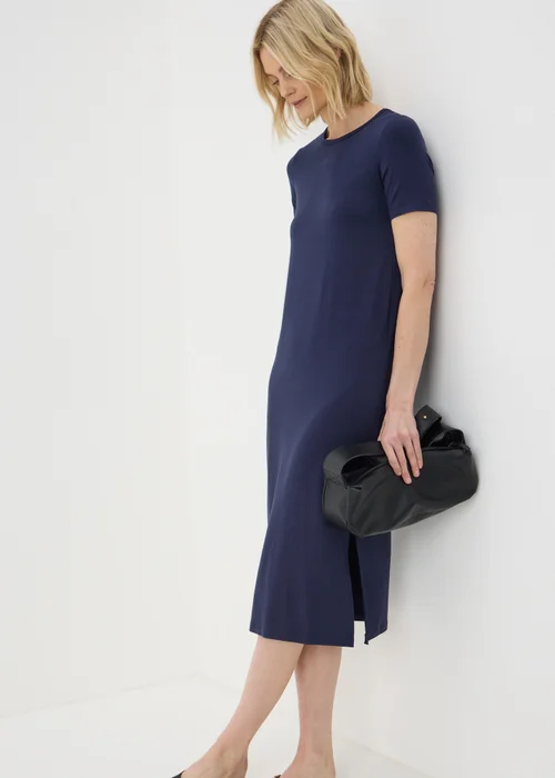 Navy T-Shirt Midi Dress - 8 Image 2