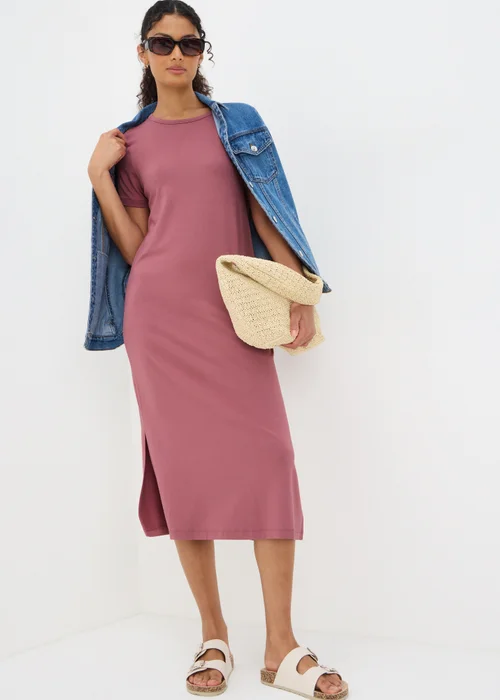 Raspberry T-Shirt Midi Dress - 8 Image 1