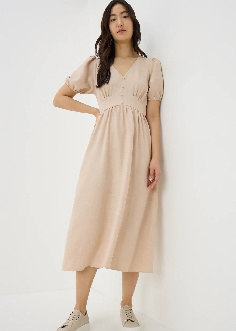 Stone Button Midi Tea Dress - 8 Image 1