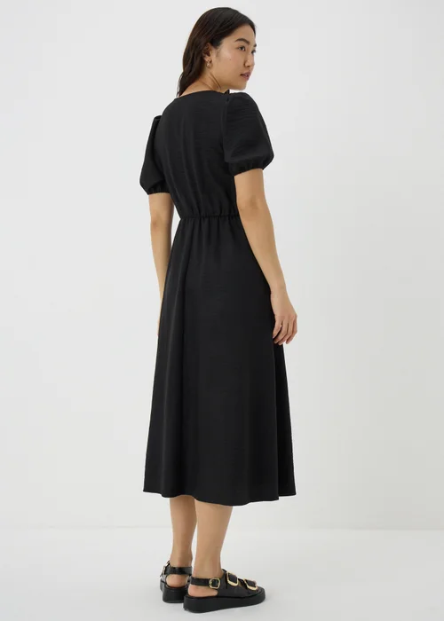 Black Button Midi Tea Dress - 8 Image 2