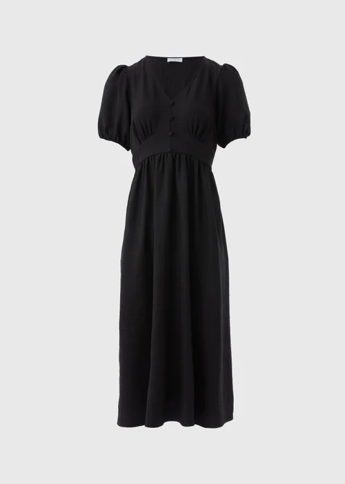 Black Button Midi Tea Dress - 8 Image 4