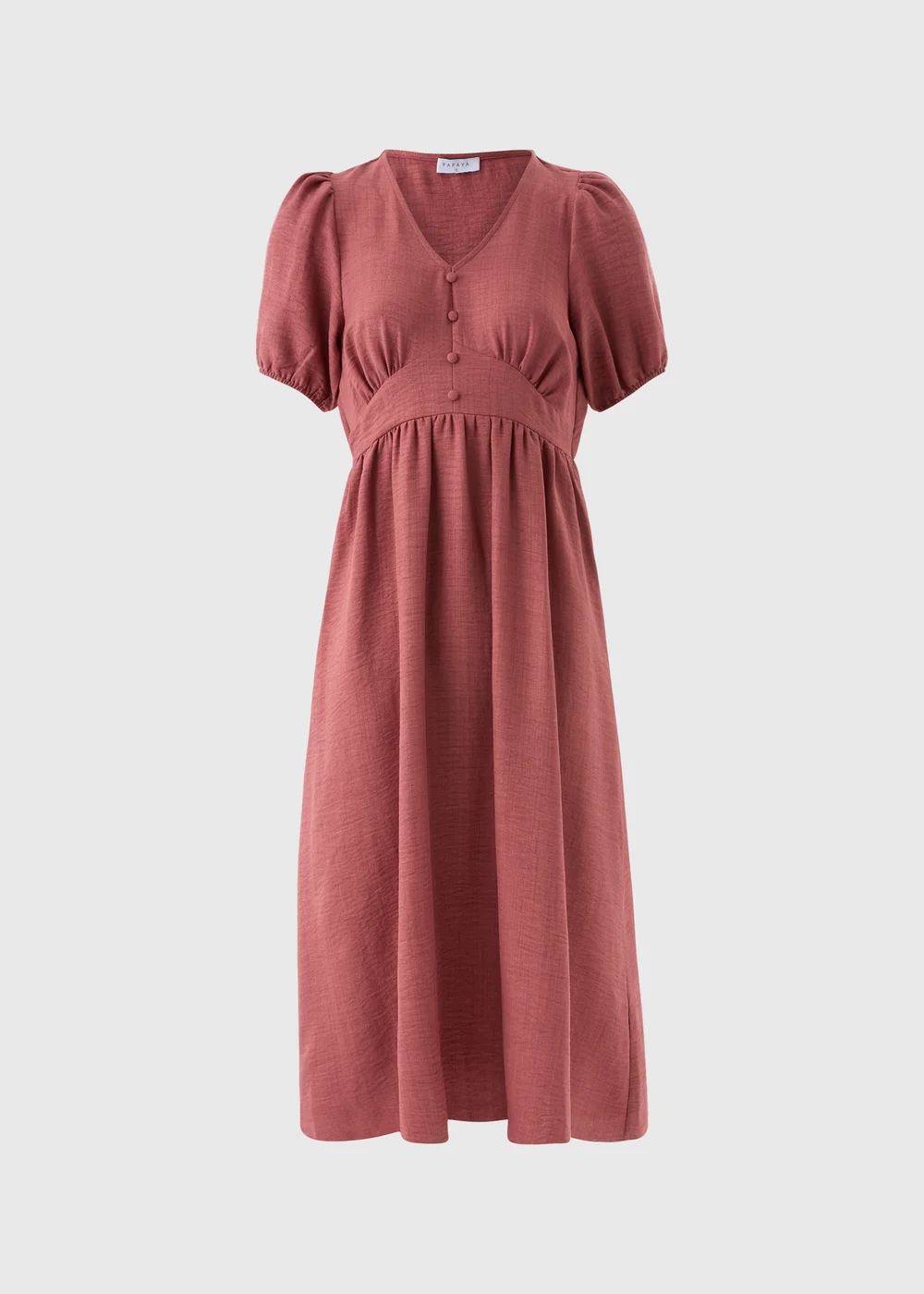 Raspberry Button Midi Tea Dress - 8 Image 4